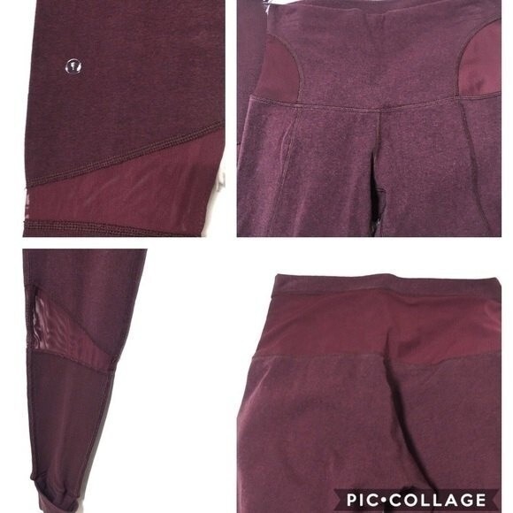 Lululemon Devi Yoga Pant Heathered Bordeaux Drama / Black Cherry 6 - Picture 7 of 8